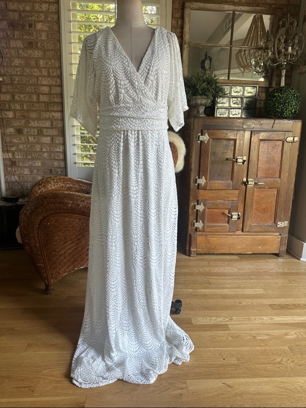 LILLY PULITZER WHITE Parigi Lace Maxi Dress 15212 LARGE 12